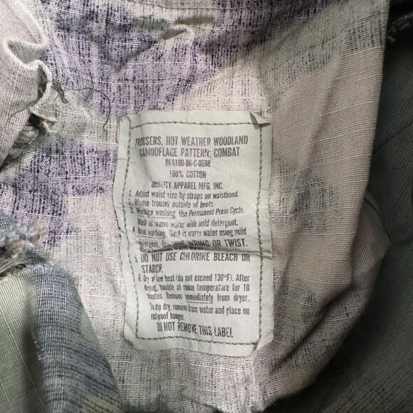 US Military Woodland Camo BDU Pants Men’s Medium Regular Ripstop Distressed - Picture 6 of 8